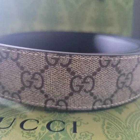 Gucci Classic GG Gold Mens Belt. Size 44 - Picture 2 of 4